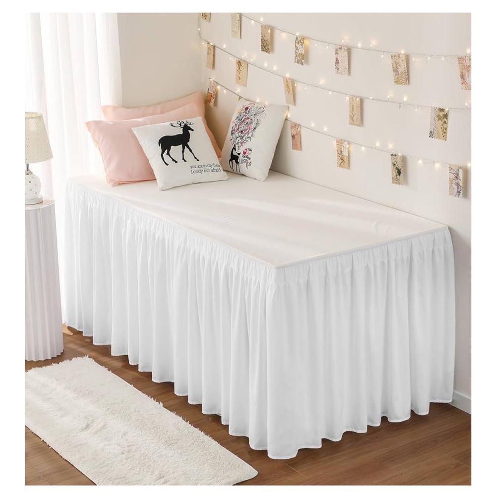 NWT 32” drop TWIN XL White Bed Skirt